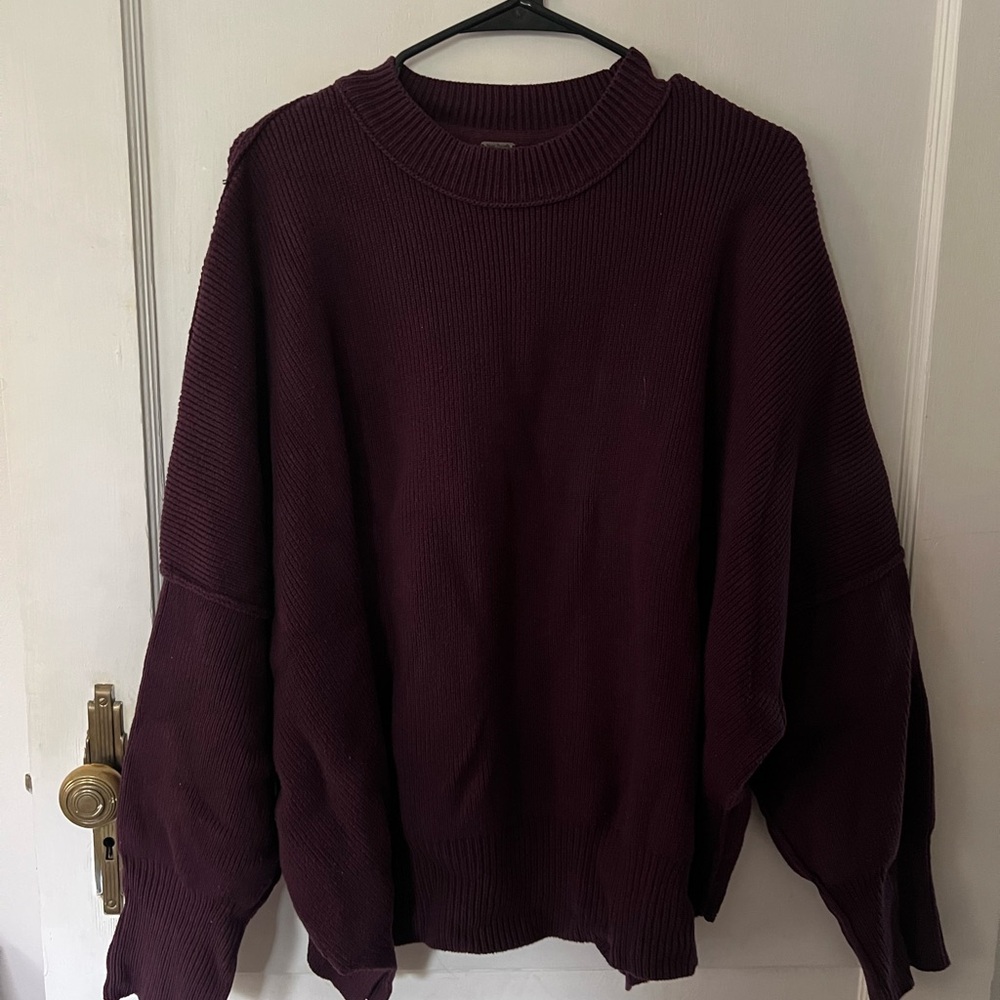 Free People Women’s Easy Street Tunic Plum Sweater